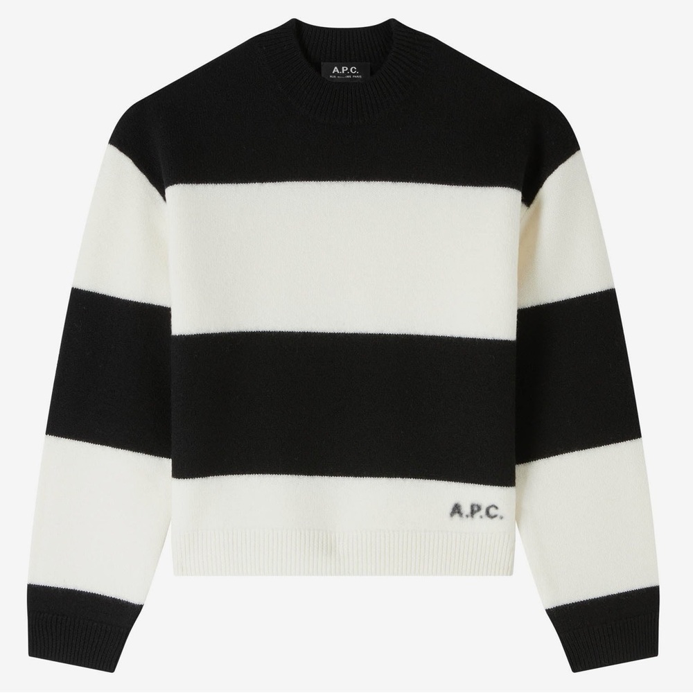 A.P.C. Penny Sweater - 100% wool Black and White Striped - size M - Picture 2 of 10